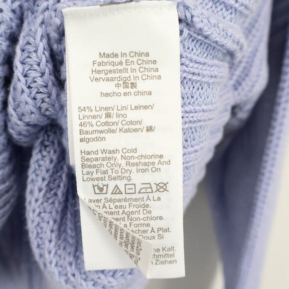 J.Crew Ribbed Funnel neck Sweater Linen Cotton Blend Lavender Lakeshore S NWT - Picture 8 of 8